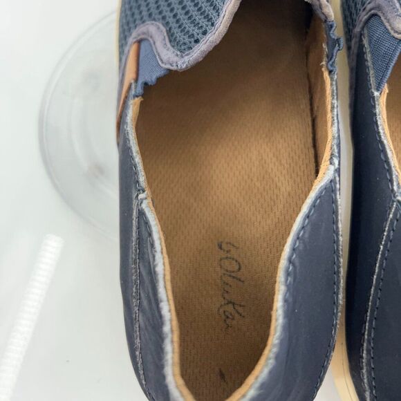 OluKai Women's Pehuea Shoe Size 9 Slip On Loafer Flats Blue Mesh Convertible - Picture 13 of 16